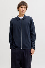 Jack & Jones Casaco de malha b&aacute;sico azul