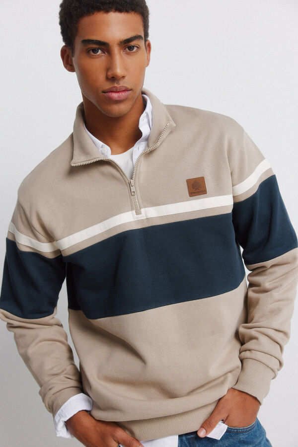 Springfield Sudadera cremallera cortes nude