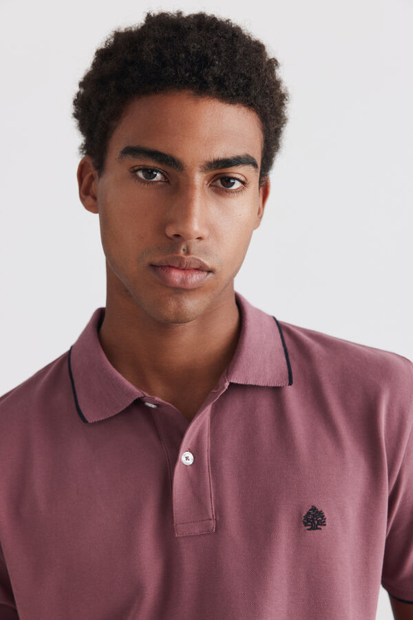 Springfield Polo piqu&eacute; com contrastes slim fit vermelho
