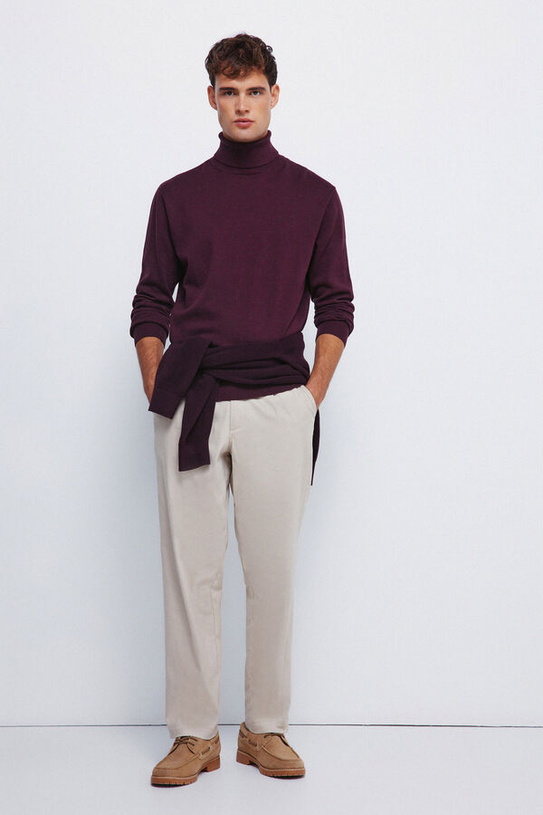 Springfield Camisola básico de gola vermelho