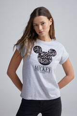 Springfield "Mickey" sequin T-shirt grey