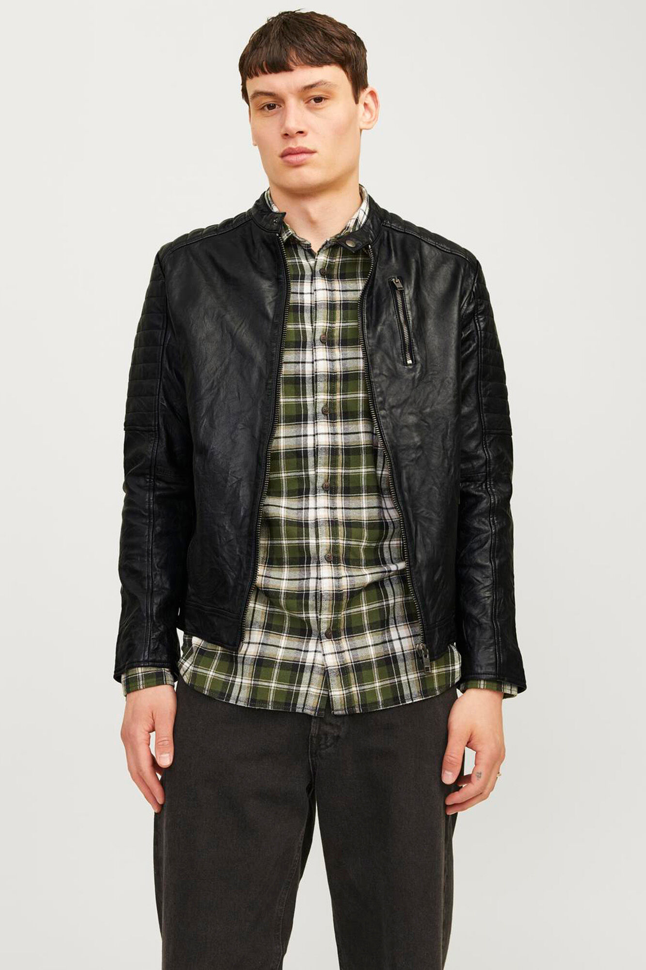 Jack & Jones Blus&atilde;o biker pele