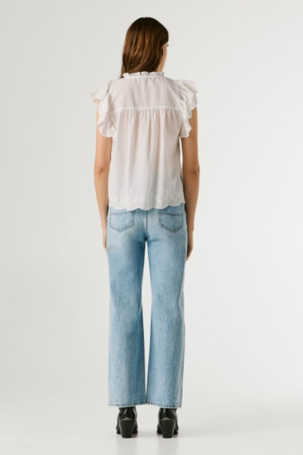 Pepe Jeans Camisa manga borboleta bege