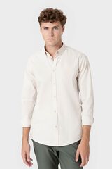 Celopman Camisa Oxford lisa bege
