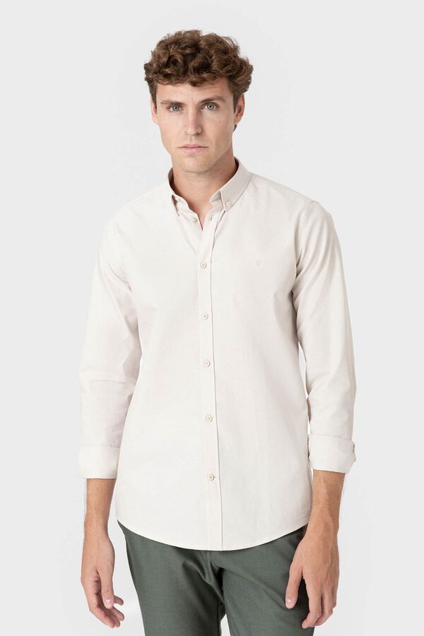 Celopman Camisa Oxford lisa bege