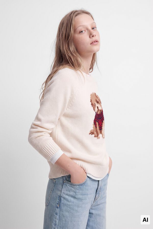 Springfield Kids Camisola de menina com c&atilde;o branco