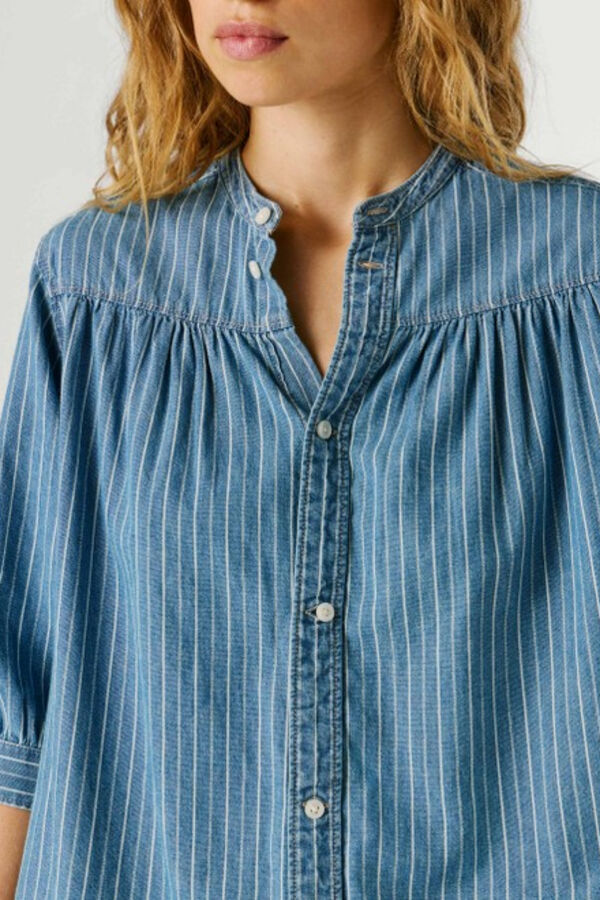Pepe Jeans Camisa leve de ganga azul