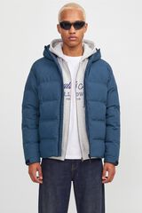 Jack & Jones Blus&atilde;o puffer com capuz azul