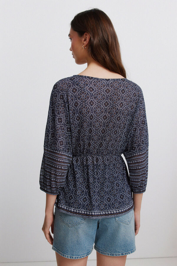 Springfield T-shirt manga morcego azul