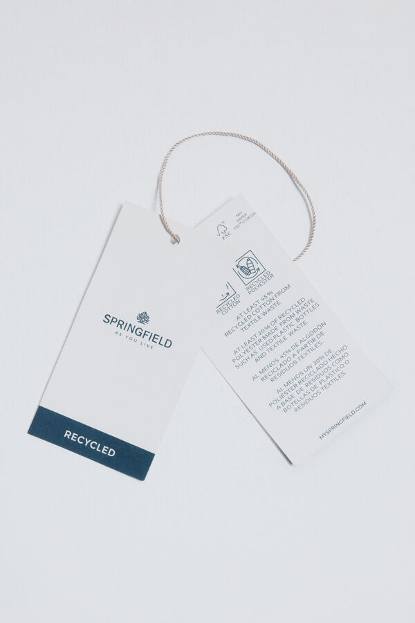 Springfield Camisola liso de fantasia torcida azul