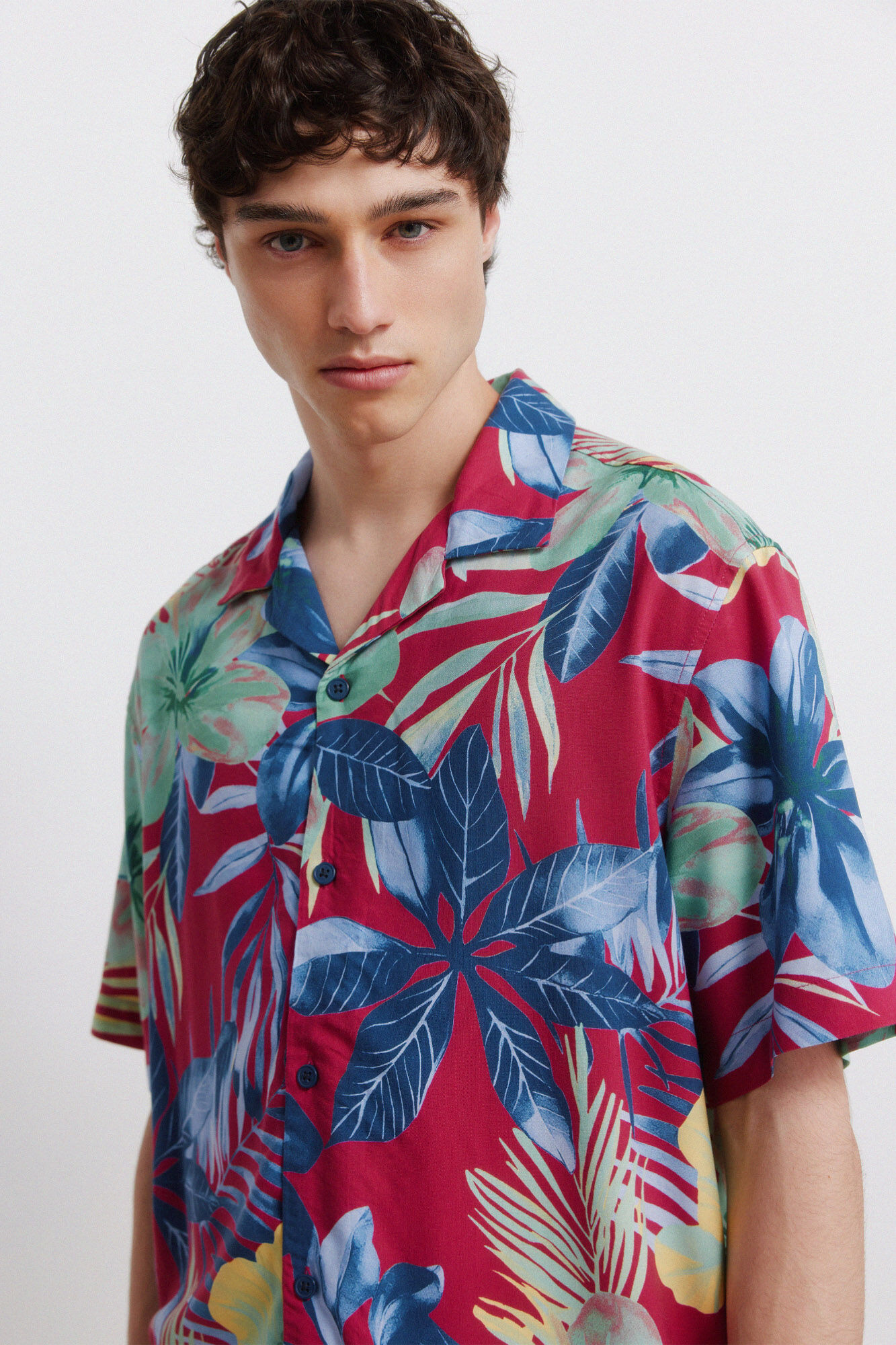 Springfield Camisa manga corta viscosa estampada