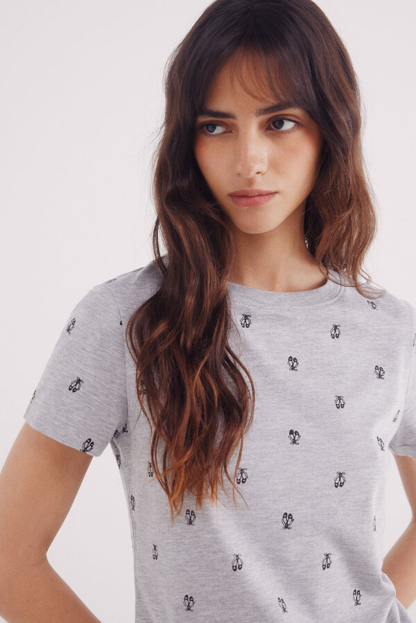 Springfield Motivos gráficos para camisetas cinzento