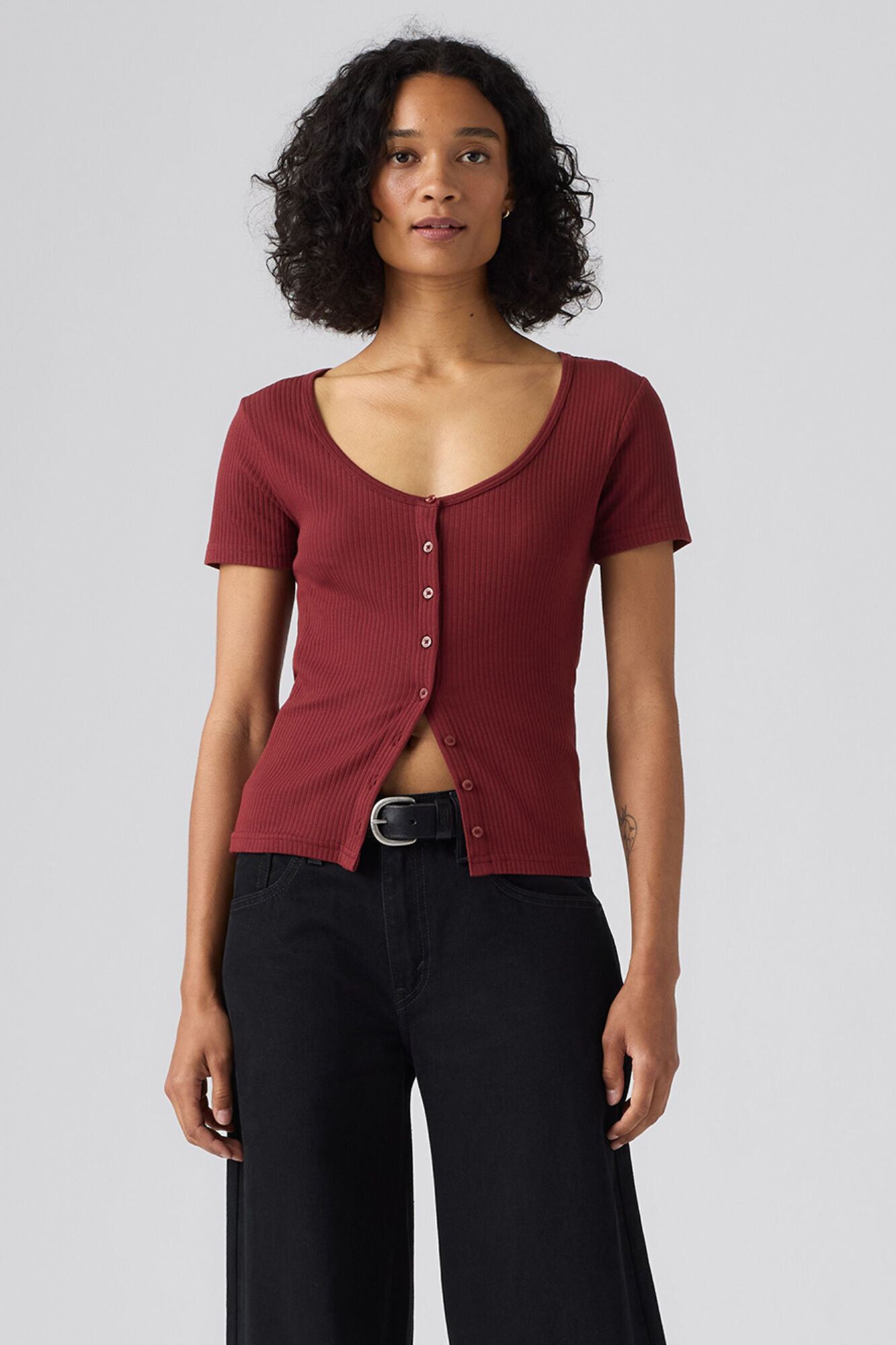 Levi's T-shirt de manga curta com bot&otilde;es