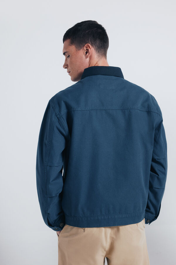 Springfield Contrast washed cotton jacket blue