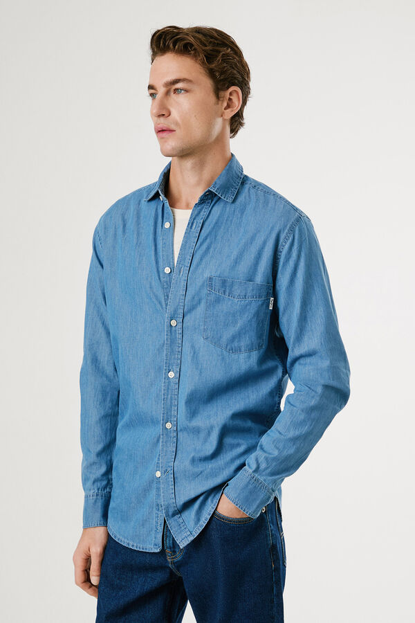 Pepe Jeans Camisa cl&aacute;ssica ajustada. azul