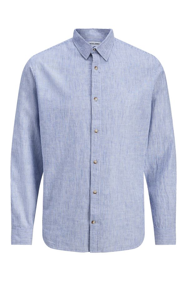 Jack & Jones Linen regular fit shirt blue