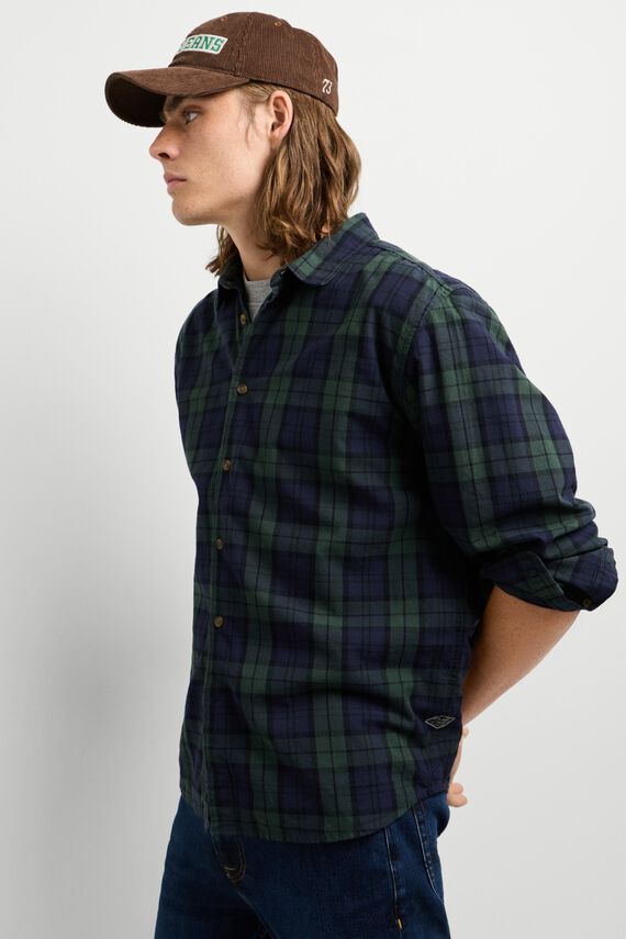 Camisa de cuadros manga larga
