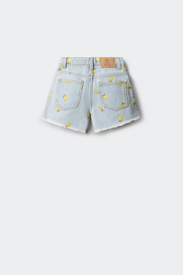 Springfield Kids Shorts denim limão para meninas azul