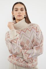 Trendyol Camisola de gola alta estampada cinzento