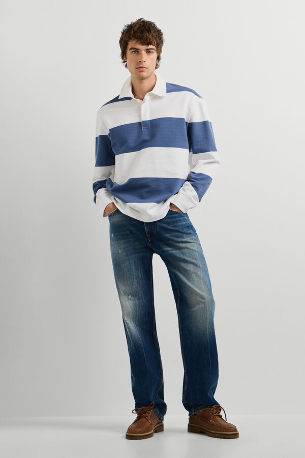 Pepe Jeans Polo de rugby &agrave;s riscas azul