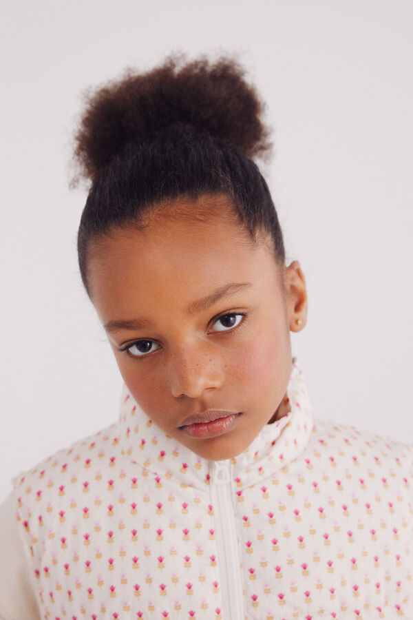 Springfield Kids Colete acolchoado estampado de menina branco