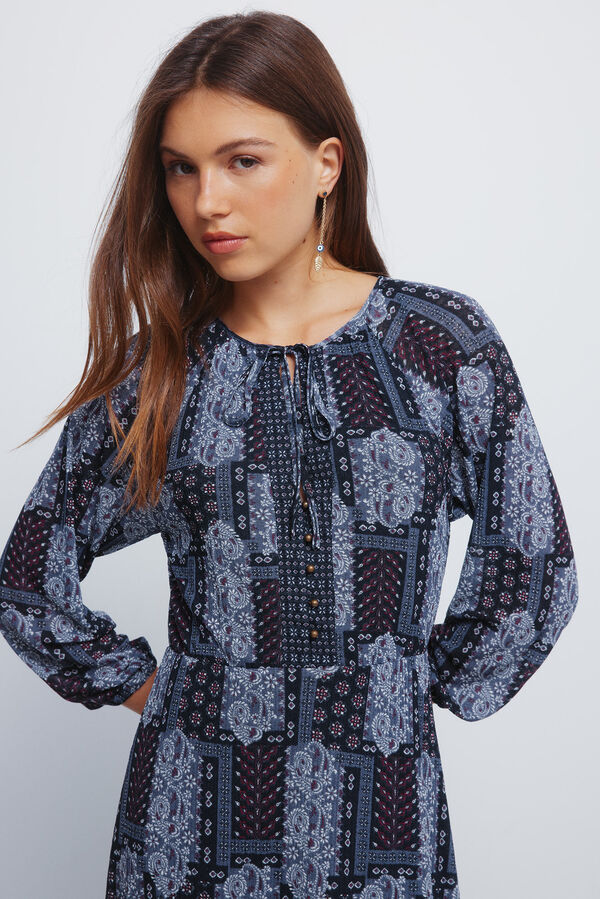 Springfield Vestido midi boho azul