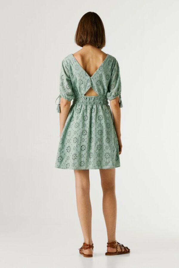 Pepe Jeans Vestido curto de manga curta bege