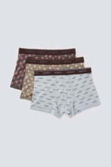 Springfield Pack 3 boxers animais marinhos azul