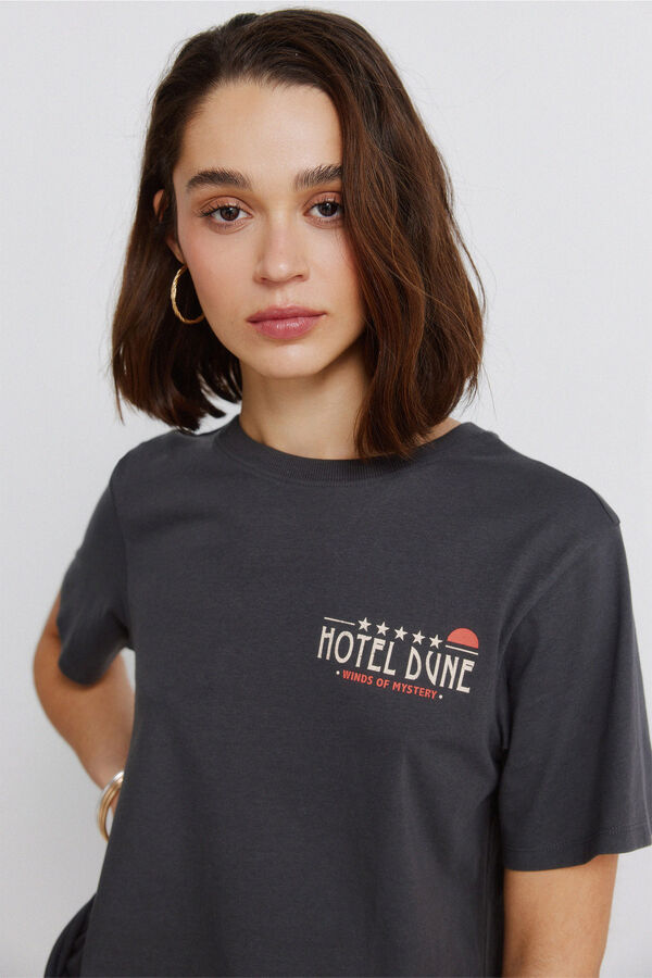 Springfield T-shirt de manga curta estampada cinzento