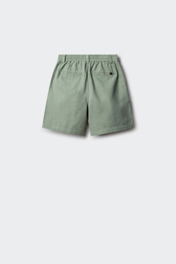 Springfield Kids Bermudas chino em linho para menino verde