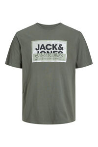 Springfield T-shirt de algodão manga curta com print frontal PLUS verde