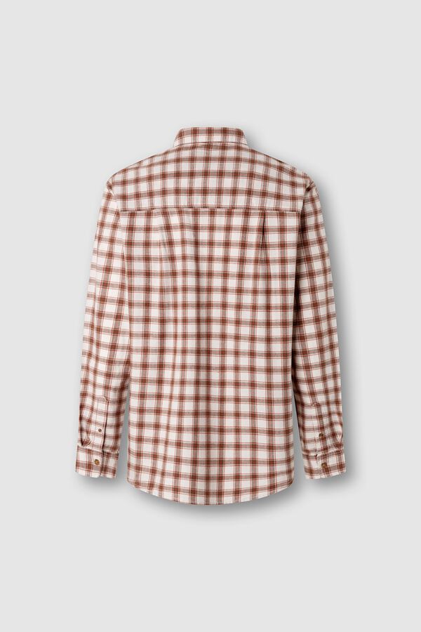 Pepe Jeans Camisa de flanela aos quadrados bege