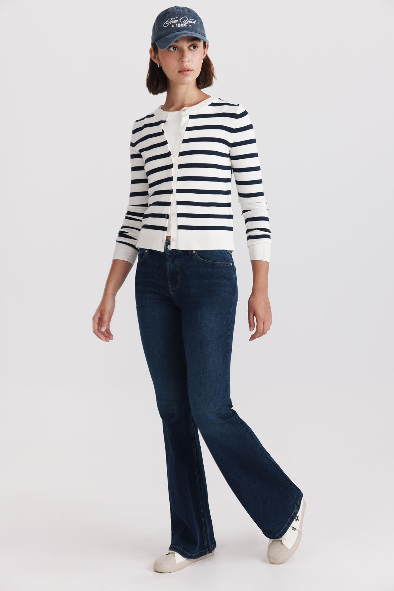 Springfield Jeans bootcut flare de cintura baixa