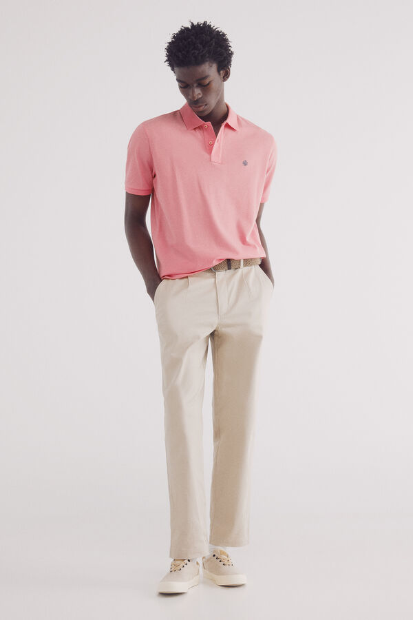 Springfield Polo piqué básico regular fit castanho