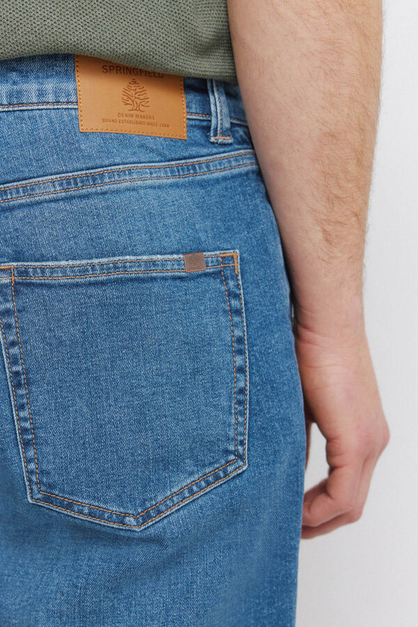 Springfield Jeans lavagem m&eacute;dia slim fit azul