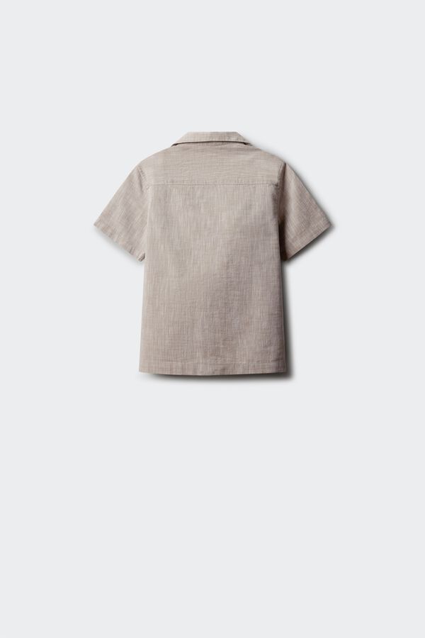 Springfield Kids Camisa manga curta para menino em efeito linho camel