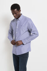 Springfield striped poplin shirt navy