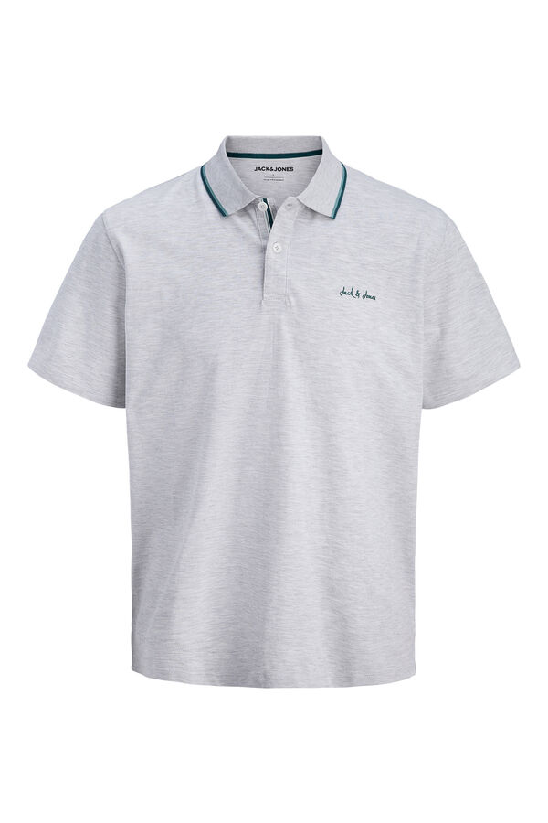 Jack & Jones Polo em piqu&eacute; com logo cinzento
