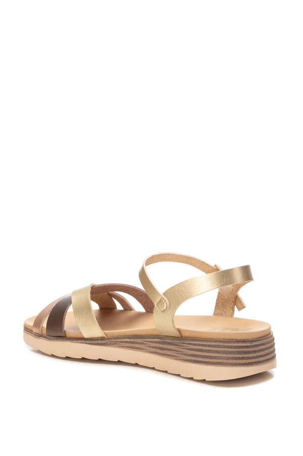 XTI Sand&aacute;lia cunha de tiras entrela&ccedil;adas estampado