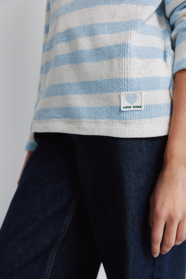 Springfield T-shirt de riscas azul