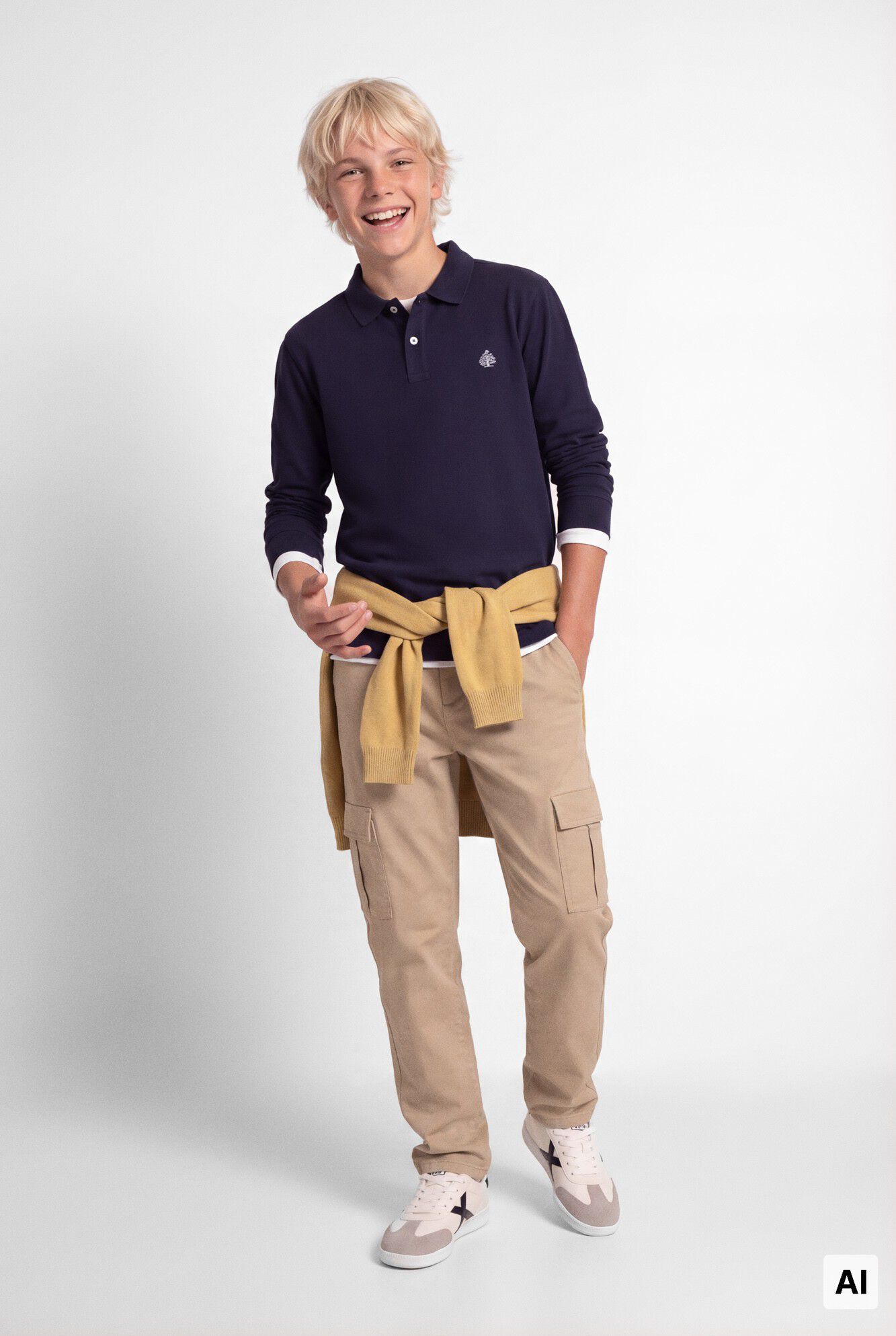 Springfield Kids Polo de manga comprida b&aacute;sico para menino