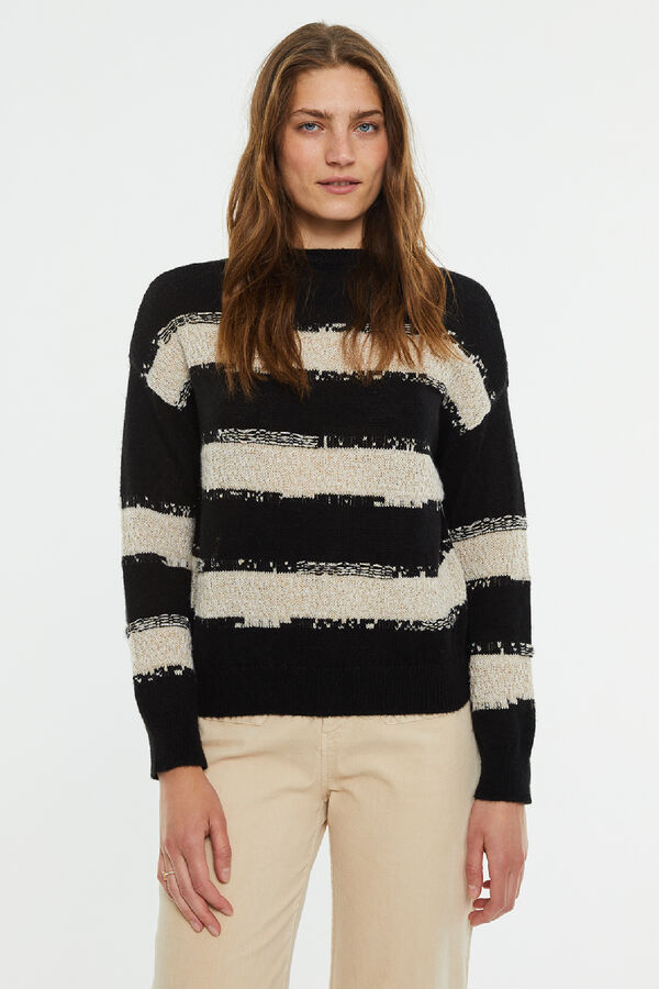 Springfield Striped round neck jumper natural