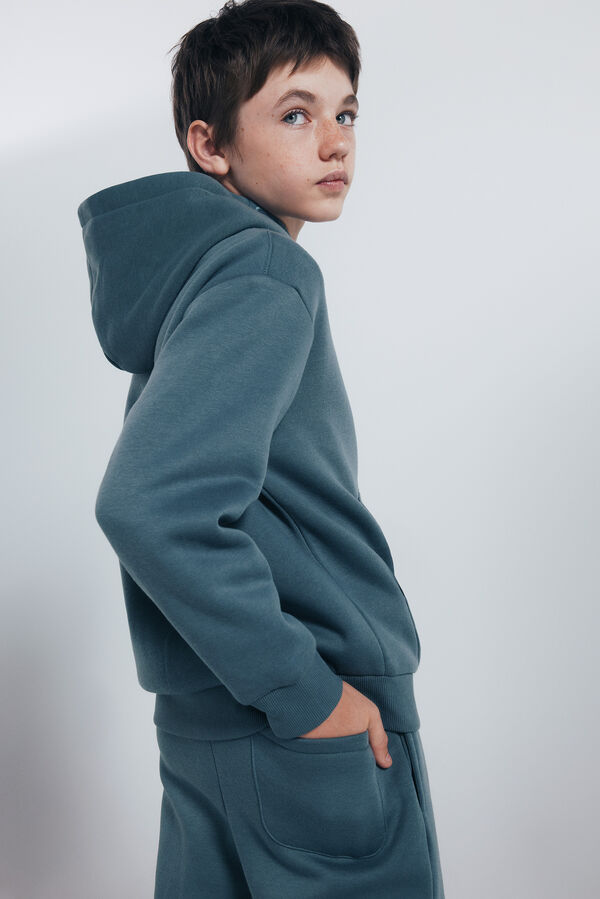 Springfield Kids Sweatshirt com capuz aberto para menino azul