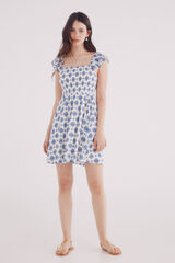 Springfield Vestido curto com estampado geométrica azul