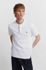 Springfield Polo de piqu&eacute; gola mao slim fit branco