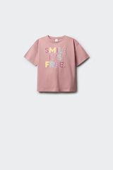 Springfield Kids T-shirt "Smile it's free" menina rosa