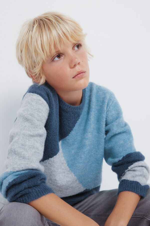 Springfield Kids Jersey figuras geometricas para niño azul