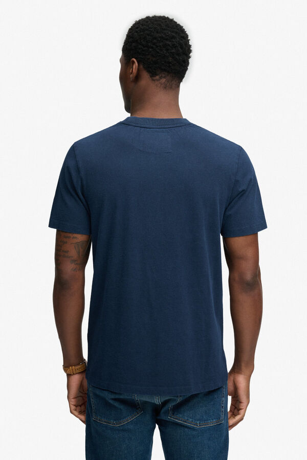 Superdry T-shirt manga curta gr&aacute;fico universit&aacute;rio azul