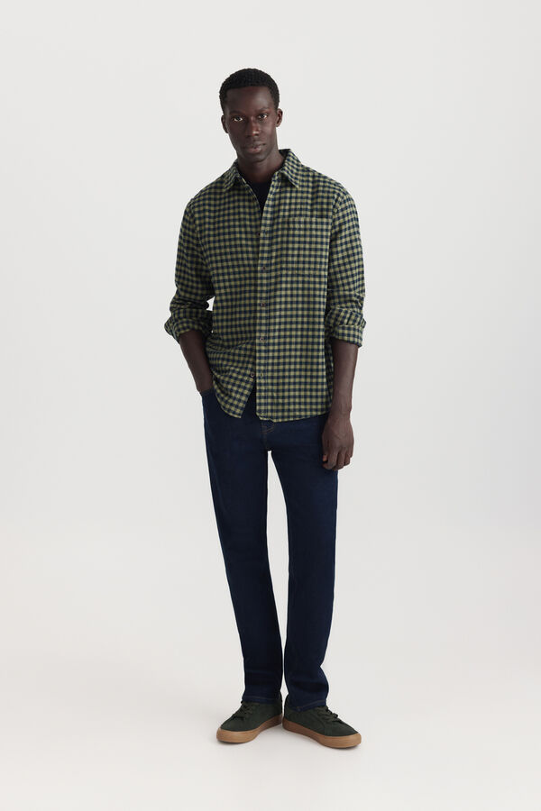 Springfield Camisa de flanela estampado vichy verde