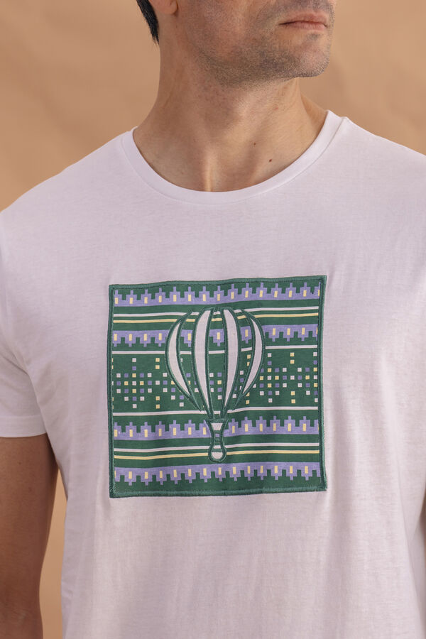 Celopman Camiseta Básica Bordada  branco
